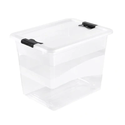 Image of keeeper Crystalbox with Lid, Sliding Closure, 39.5x29.5x30 cm, 24 Litre, Cornelia, Transparent