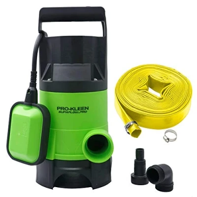 Image of Pro Kleen Submersible Water Pump 750W Electric, 14000L/H, Heavy Duty 10M Layflat Hose for Clean or Dirty Water, Float Switch, Power Cable Floods, Pools, Gardens, Ponds, Hot Tubs