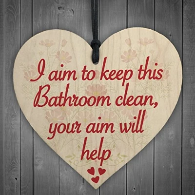 Image of RED OCEAN Bathroom Aim Clean Friendship Funny Toilet Soap Hanging Plaque Home Gift Present Sign