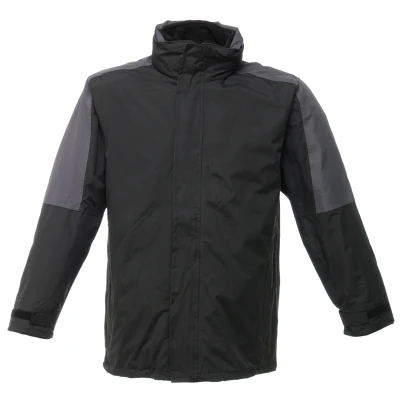 Image of Regatta Mens Defender III 3 in 1 Waterproof Windproof Jacket / Performance (Black/Seal Grey) Size Large