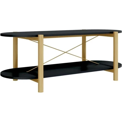 Image of vidaXL Coffee Table Black 110x48x40 cm Engineered Wood