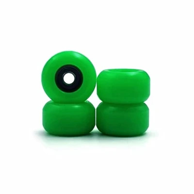 Image of SPITBOARDS Fingerboard Bearing Wheels, CNC Polyurethane, Set of 4 Finger Skate Wheels (Green)