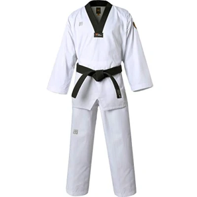 Image of MOOTO Korea Taekwondo MTX S2 Uniform Black BK V Neck Dobok White Uniforms Tae Kwon Do MMA Martial arts Karate WT Logo