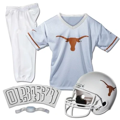 Image of Franklin Sports NCAA Texas Longhorns Kids College Football Uniform Set Youth Includes Jersey, Helmet, Pants Medium