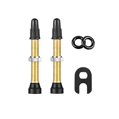 Image of HZJD 2PCS Bike Tubeless Presta Air Valve Stem, Brass Stem(40 mm)