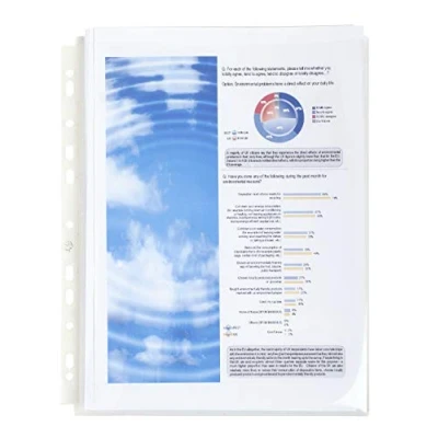 Image of Exacompta Ref 5507E PP Expanding Punched Pockets Suitable for Holding A4 Documents, 25mm Gusset &amp; Flap, Made From 200 Micron Polypropylene Transparent (Pack of 10)