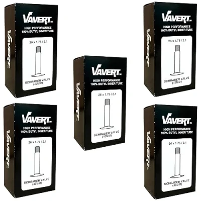 Image of Vavert 26&quot; x 1.75 2.1 Mountain Bike Inner Tubes Schrader Valve (Pack of 5)