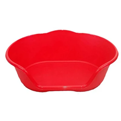 Image of Small Red Plastics Dog Bed/Cat Bed Basket Heavy Duty Made in U.K Available Small, Medium, Large And Extra