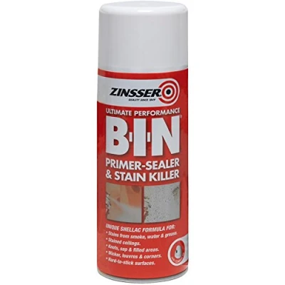 Image of Zinsser B I N Primer Sealer Spray Paint White 400ml