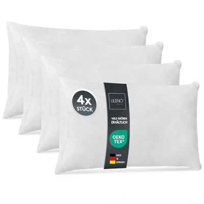 Image of LILENO HOME Set of 4 pillow Fillings 30x50 cm 40C Washable Inner Suitable for Allergies Polyester Couch, Sofa cusion, and as Head Bed