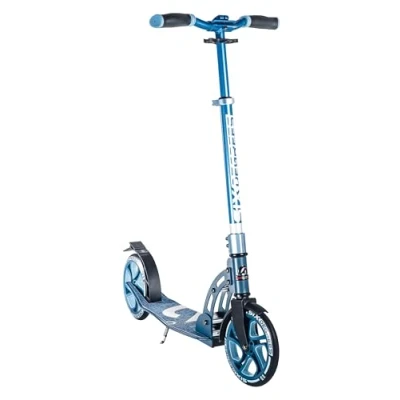 Image of SIX DEGREES Adult Kickscooter, Scooter, Height Adjustable, Ergonomic Handlebars, XL Deck, ABEC 7 Ball Bearings, Safety Reflectors (Blue)