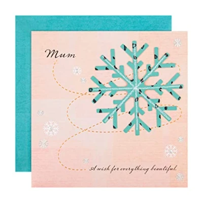 Image of Hallmark Christmas Card for Mum Contemporary 3D Effect Snowflake Design