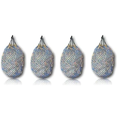 Image of Pferdelinis Hay Net for Horses, Net, Tight Mesh, Ideal Business, 3 x 3, Bag, 4.5 kg Filling Weight (4 Blue)