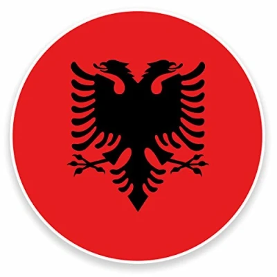 Image of 2 x 10cm Albania Flag Vinyl Sticker Laptop Car Travel Luggage Tag Label #9505 (10cm Wide High)