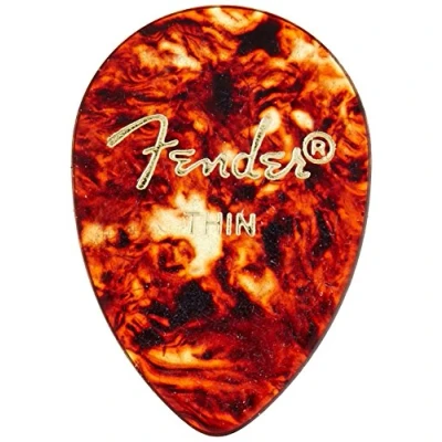 Image of Fender 358 Shape Classic Celluloid Picks (12 Pack) for electric guitar, acoustic mandolin, and bass