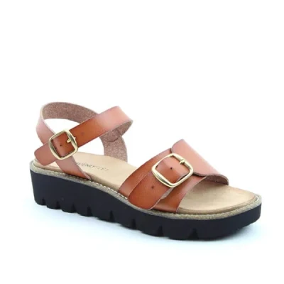 Image of Heavenly Feet Trudy Dark Tan Premium Sandals Size 5