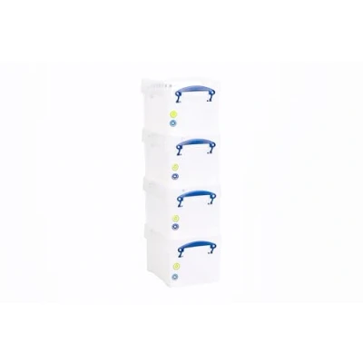 Image of Really Useful Plastic Storage Box 3 Litre Clear (Pack of 4)