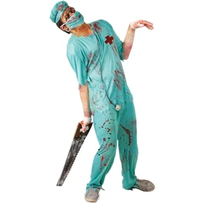 Image of FIESTAS GUIRCA Mens Zombie Surgeon Fancy Dress Costume Halloween Size Medium 38 40