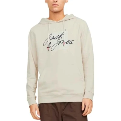 Image of JACK &amp; JONES Men&#039;s Jjzuri Sweat Hooded Sweatshirt, Moonbeam, S