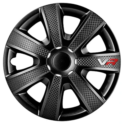 Image of AUTO STYLE Set wheel covers VR 13 inch black/carbon look/logo