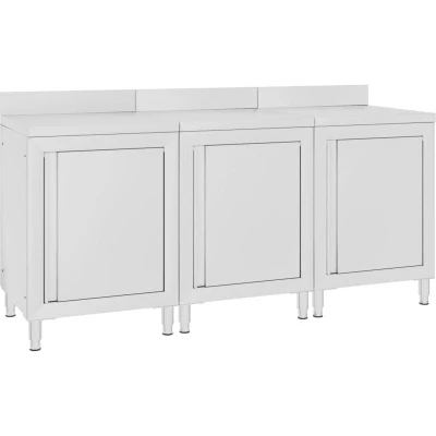 Image of vidaXL Commercial Work Table Cabinet 180x60x96 cm Stainless Steel