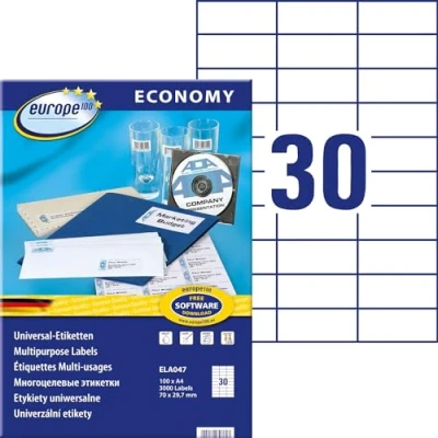 Image of europe100 ELA001 Universal Labels 38 x 21.2 mm 70 29.7