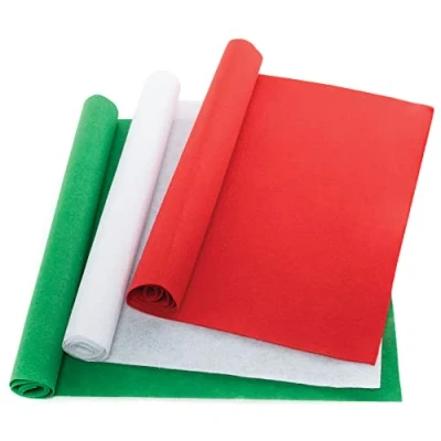 Image of Baker Ross FE821 Christmas Coloured Felt Rolls Pack of 3, Craft Supplies for Children, Sheets Arts and Crafts Kids,
