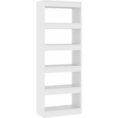 Image of vidaXL Book Cabinet/Room Divider White 60x30x166 cm Engineered Wood