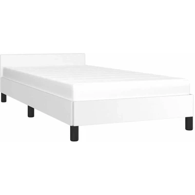 Image of vidaXL Bed Frame without Mattress White 90x190cm Single Faux Leather