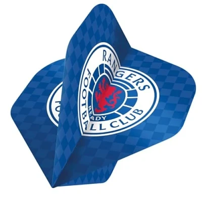 Image of FOCO Offically Licenced Glasgow Rangers Football Club 100 Micron Standard Shape Dart Flights, Check, 1 Set of 3 Flights (F3917)