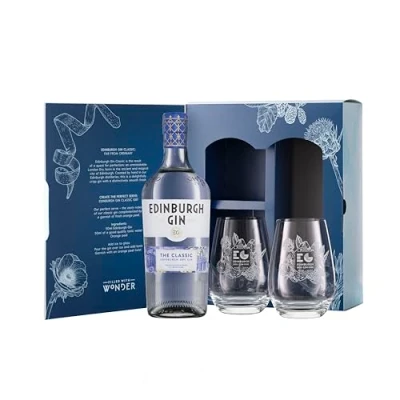Image of Edinburgh Gin Classic with Two Glasses Gift Set 70cl Amazon Exclusive