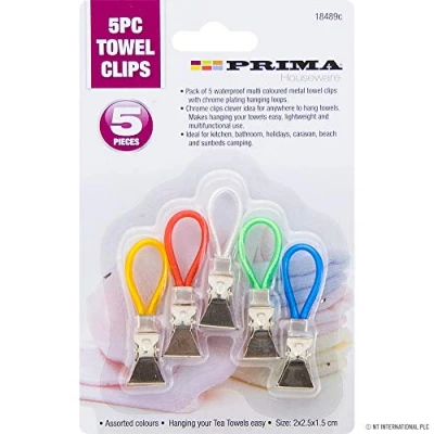 Image of Prima 5pc Towel Clip Asst Color