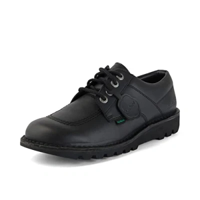 Image of Kickers Unisex Kick Lo Shoes Extra Comfortable Added Durability Premium Quality, Vegan Black, 4 UK