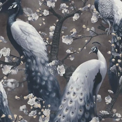 Image of Erismann Abode Play of Light Peacock Black Wallpaper 10414 15