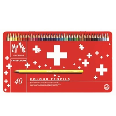 Image of Caran d&#039;Ache 1285.740 Swisscolor Color Pencil with Metal Box, Pack of 40