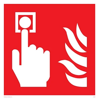 Image of Viking Signs FV343 S20 V Fire Alarm Call Point Symbol Only Sign, Vinyl/Sticker, 200 mm H x W
