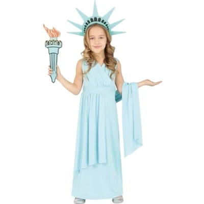 Image of FIESTAS GUIRCA Statue of Liberty Fancy Dress Costume Girl Age 5 6 Years