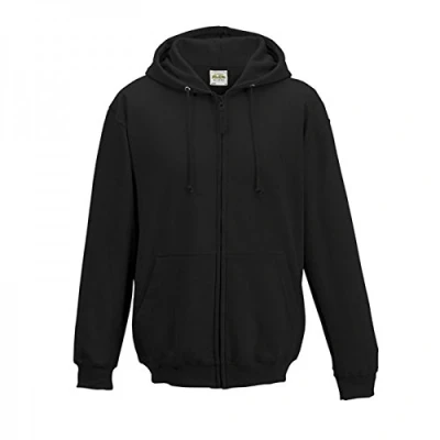 Image of AWDis Just Hoods Men&#039;s Zoodie Hoodie, Jet Black, XXXXX Large