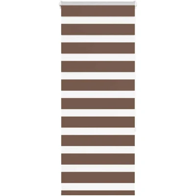 Image of vidaXL Zebra Blind Brown 55x150 cm Fabric Width 50.9 Polyester