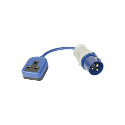 Image of UK Plug Mains Hook Up Adaptor Electric Lead 240V Trailing Socket Caravans 0.3m