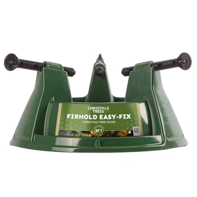 Image of Firhold Easy Fix Christmas Tree Stand with Water Reservoir A Sturdy Real Xmas Base for Under the Holder Trees (Size Medium, Fits Up to 8ft Tall)