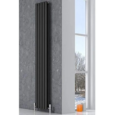 Image of Reina Neva Steel Anthracite Vertical Designer Radiator 1500mm H x 236mm W Single Panel