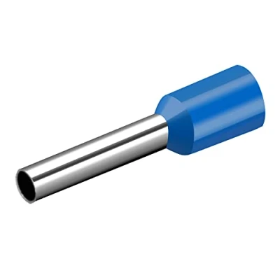 Image of Heschen Cord End Terminal, E2512, AWG14 / 2.5mm², Wire Copper Crimp Connector, Vinyl Insulated, Blue, Pack of 1000