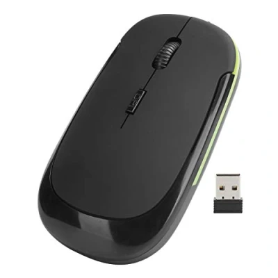 Image of ciciglow USB Wireless Mouse, 2.4G 1600dpi Adjustable Optical Mouse Mute Notebook Computer Accessories(black)