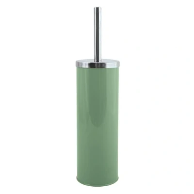 Image of MSV Miami Toilet Brush with Hygienic Container Basil Green, Stainless Steel, 9x39cm
