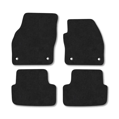 Image of Car Mats Compatible with Skoda Fabia (2021 ) Tailored Fit Black Carpet Floor Set Accessory Custom 4 Pieces Anti Slip Backing &amp; Binding Trim Edge