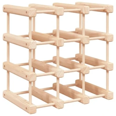 Image of vidaXL Wine Rack for 12 Bottles 36x23x36 cm Solid Wood Pine