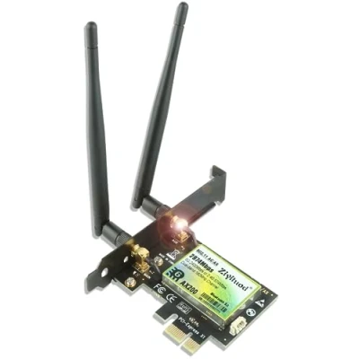 Image of WiFi Card 2974Mbps Bluetooth 5.2 PCIe Network Card, Intel 6 AX200 Chip, 5GHz/2.4GHz PCI Express for PC Windows 11/10(64Bit)