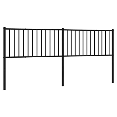 Image of vidaXL Classy Metal Headboard Black Sturdy Steel Construction, Fits Bed Frame with Round Tubes, 193 cm Mattress Compatible