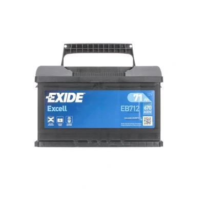 Image of 1672941, 1672942, 1U2J10655C4A Starter battery EXIDE EXCELL EB712 12V 71Ah 670A B13 Lead acid FORD: FIESTA 6, FOCUS 3, Transit Custom V362 Van